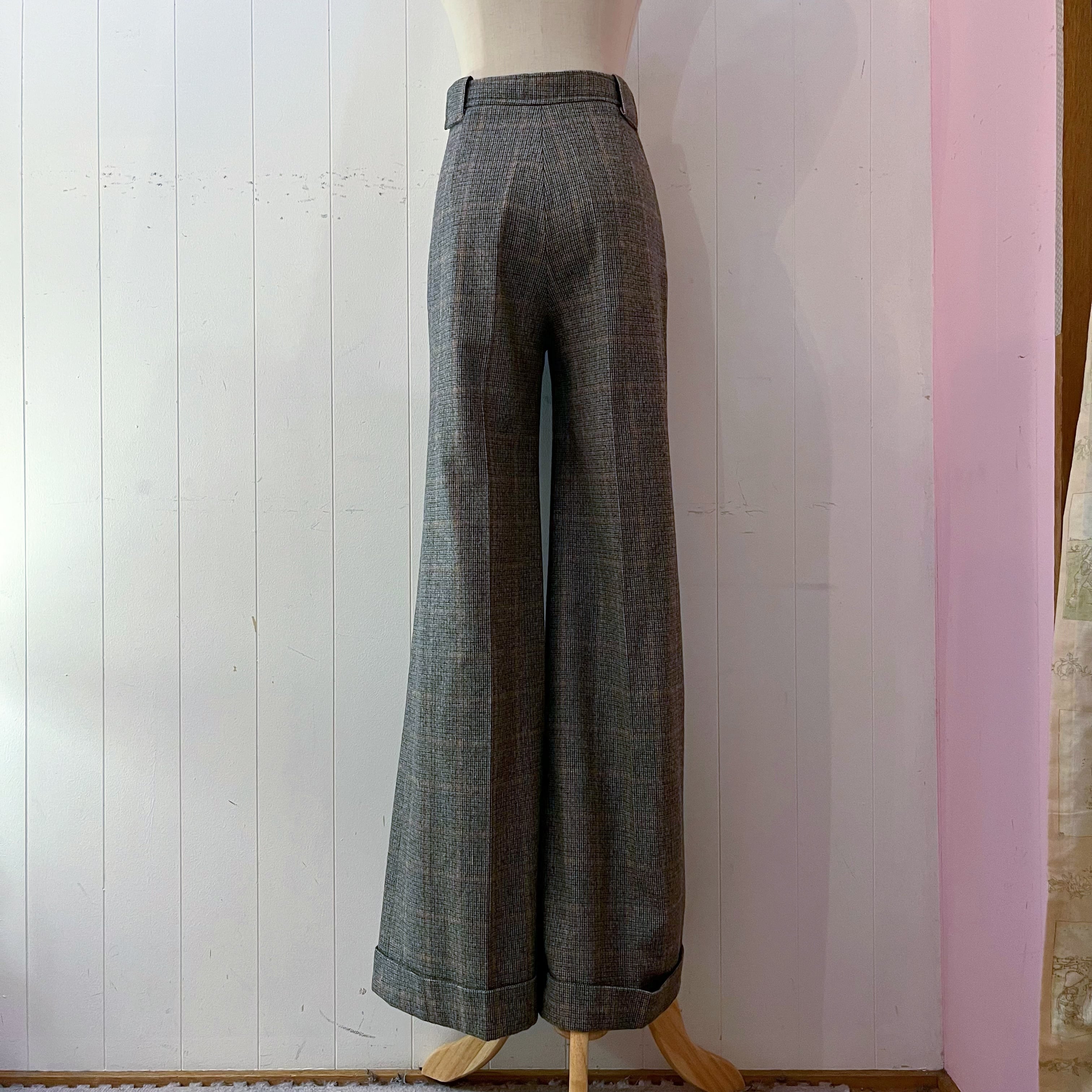 high waisted glen plaid wide leg pants