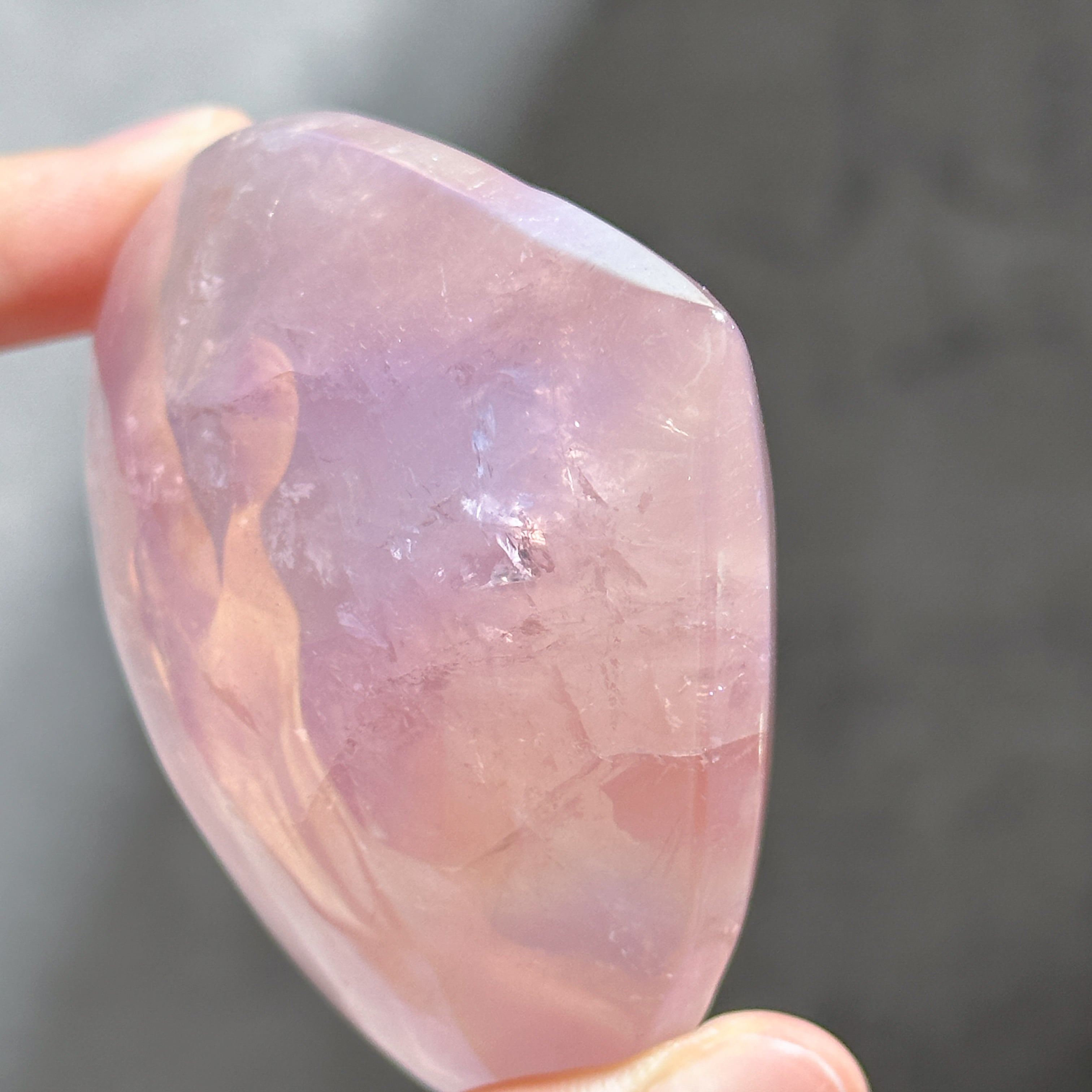 ぷっくり♡Bigエンジェルオーラローズクォーツ ハート04♡ Angel Aura