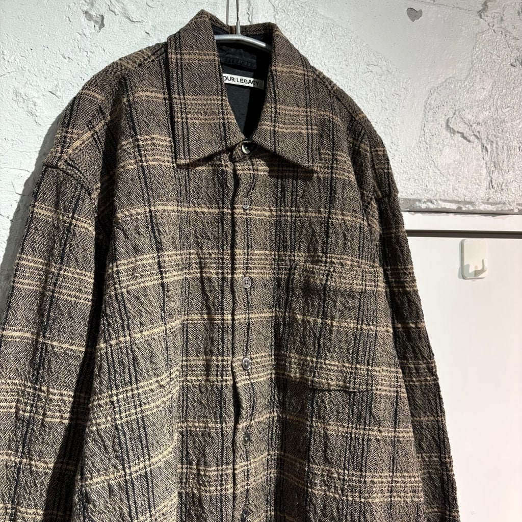 OUR LEGACY アワーレガシー ABOVE SHIRT Ecru/Black Check チェック