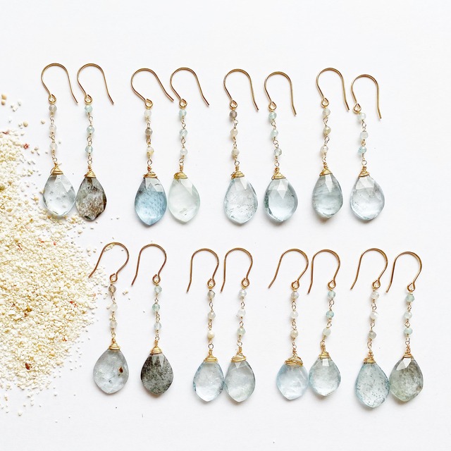 Moss aquamarine bicolor earrings