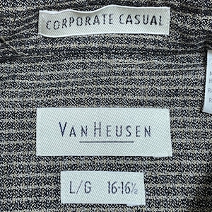 【VAN HEUSEN】香港製 ストライプシャツ 長袖シャツ コットン  US古着