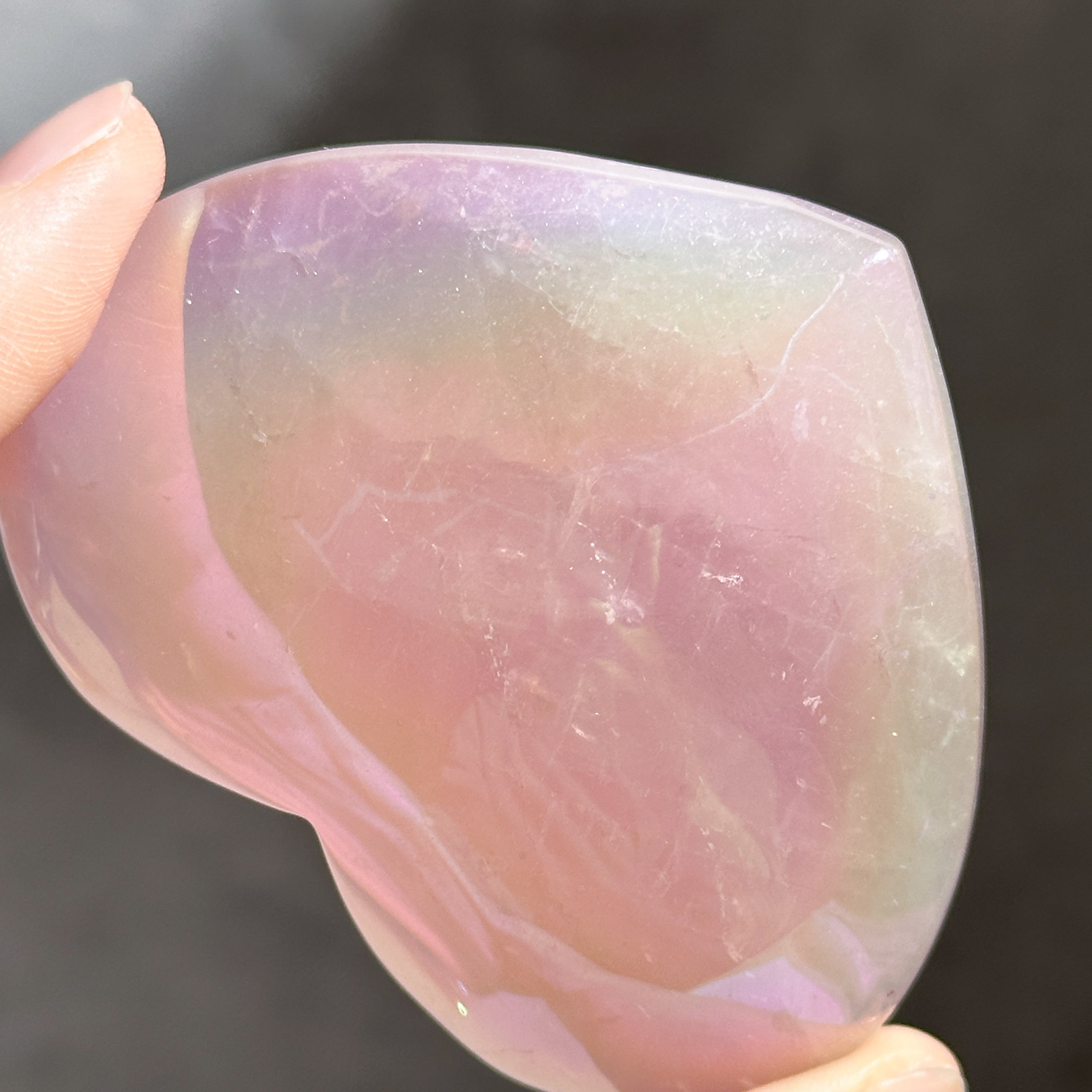 エンジェルオーラハートローズクォーツ 178g 天然石 パワーストーン エンジェルオーラローズクォーツ ① | Studio Kururi