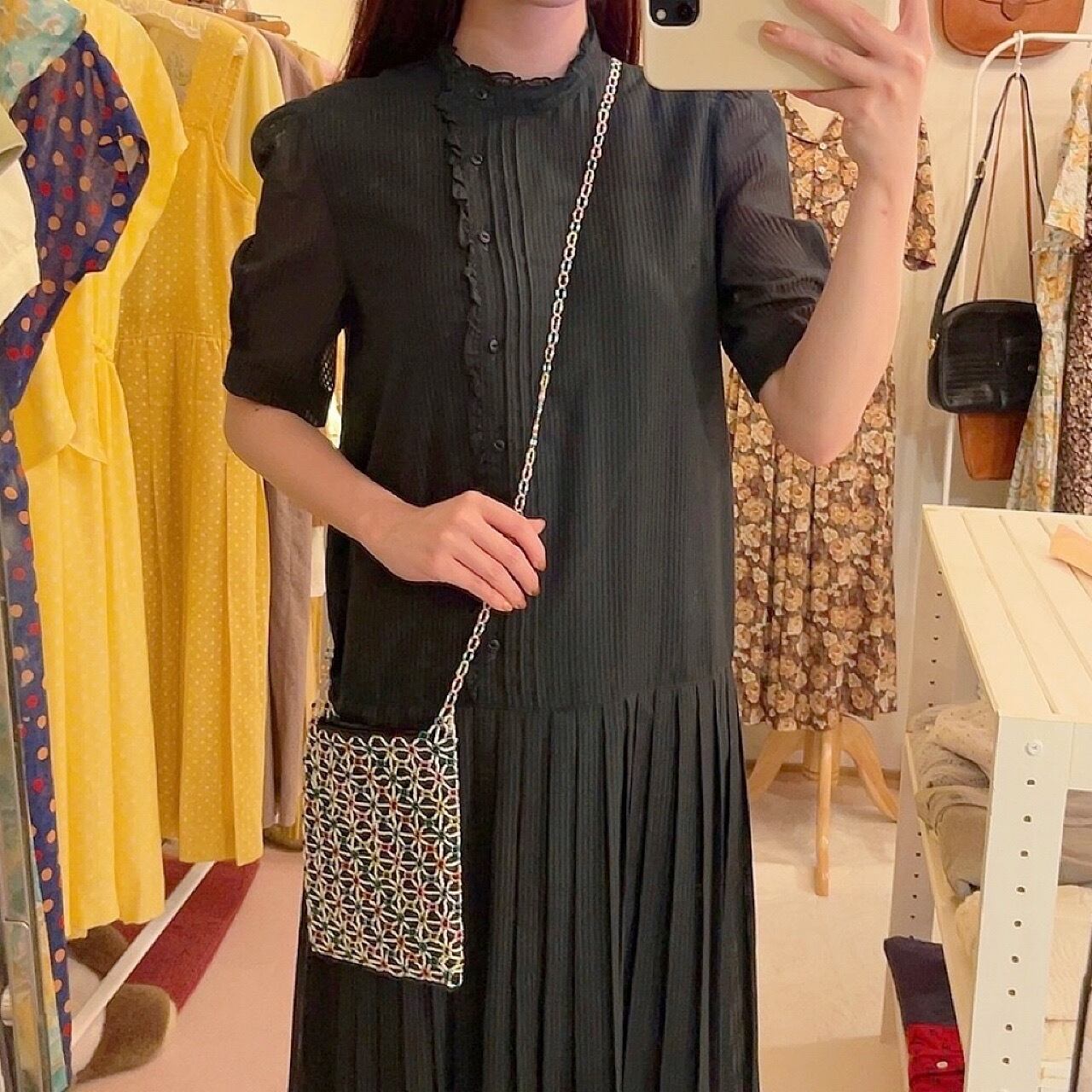 colorful mini beads shoulder bag