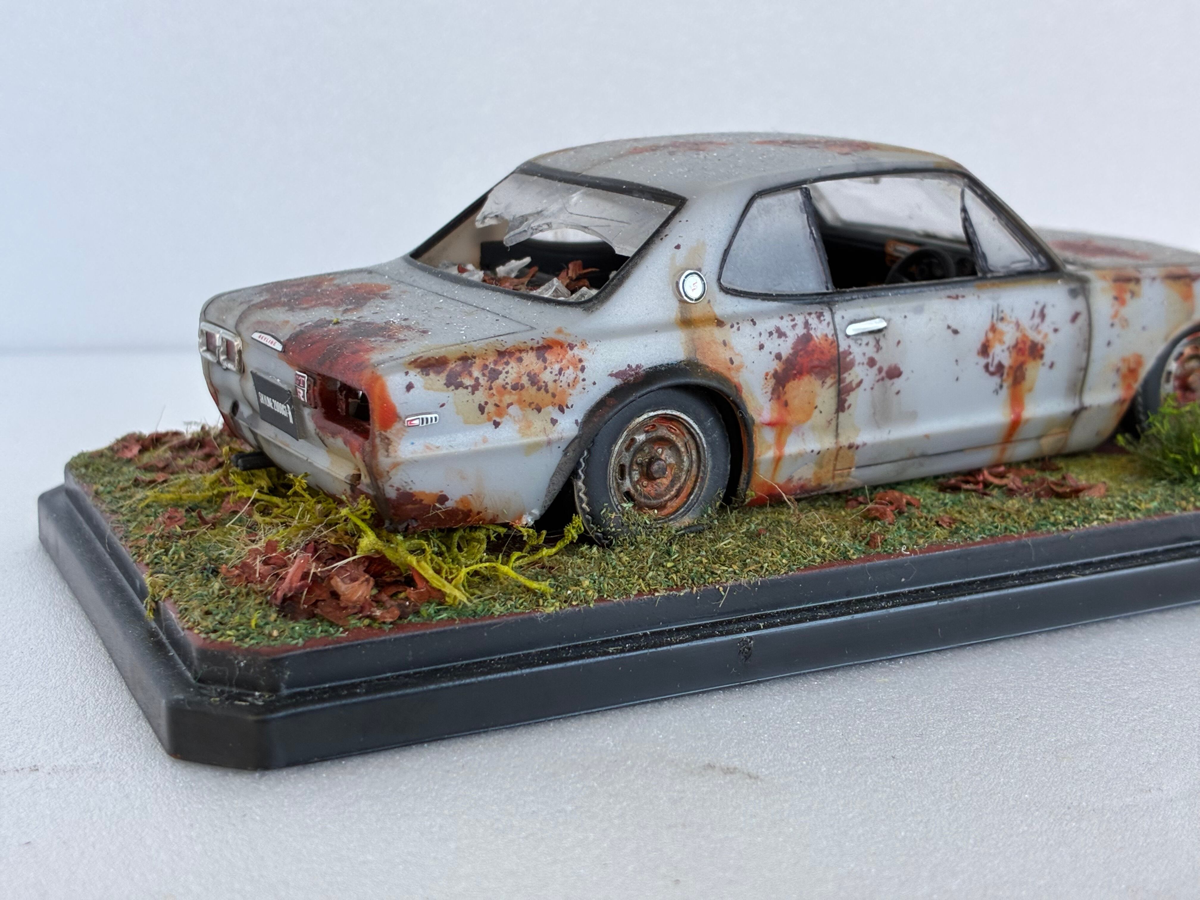 草ヒロ プラモデルジオラマ 日産ハコスカ | Pay ID