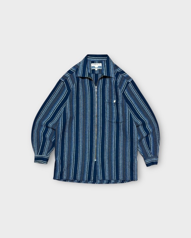 【Used】“TIPO’S” Knit Stripe Full Zip Jacket MADE IN ITALY