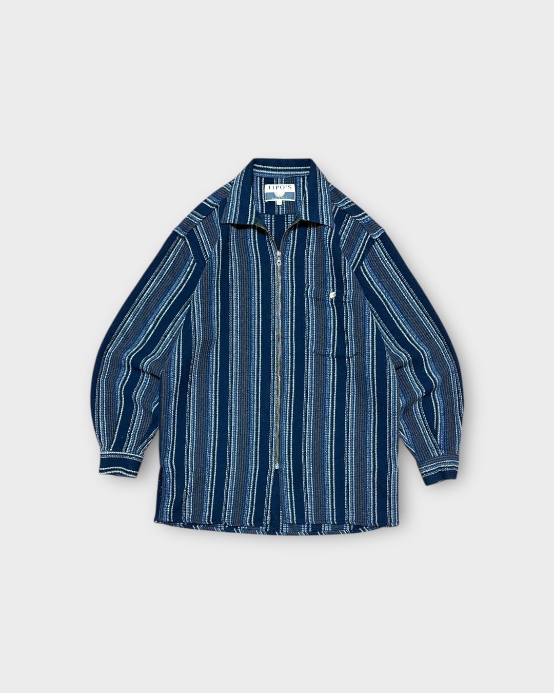 【Used】“TIPO’S” Knit Stripe Full Zip Jacket MADE IN ITALY