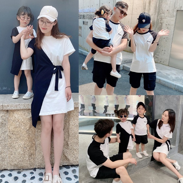 親子服の夏のファッションのバージョン3と4の半袖Tシャツの家族は母と子の服をドレスアップします サマー 夏物 小考拉原创亲子装 小考拉原创亲子装49613292387