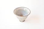 小代瑞穂窯 / 福田るい : カフェオレボウル (大) 縦しのぎ 白