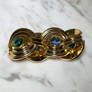 vintage LOEWE gold metal color stone bracelet