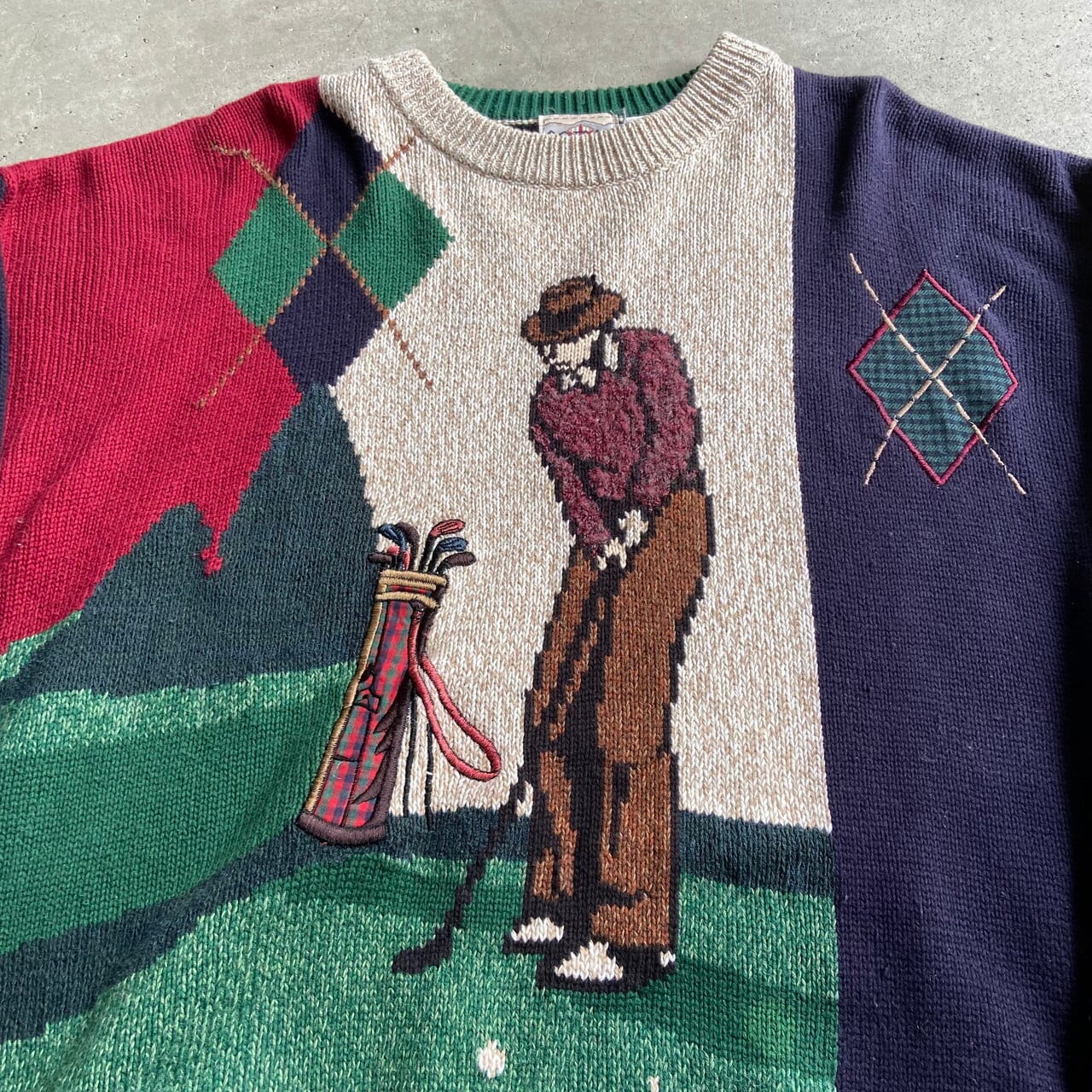 COTTON TRADERS ゴルフ デザイン 刺繍 コットンニットセーター