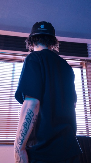 Logo Embroidery 8.2oz Organic Cotton T-Shirt [BLACK]