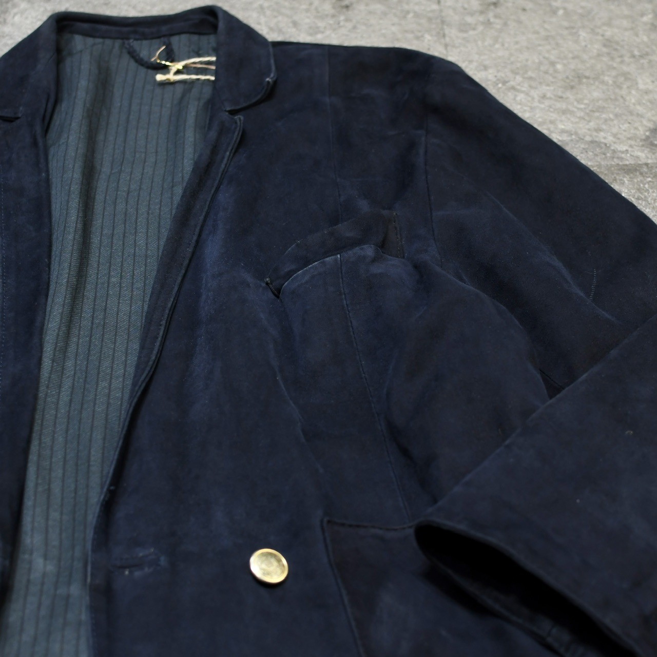 special goat suede leather tailored jacket