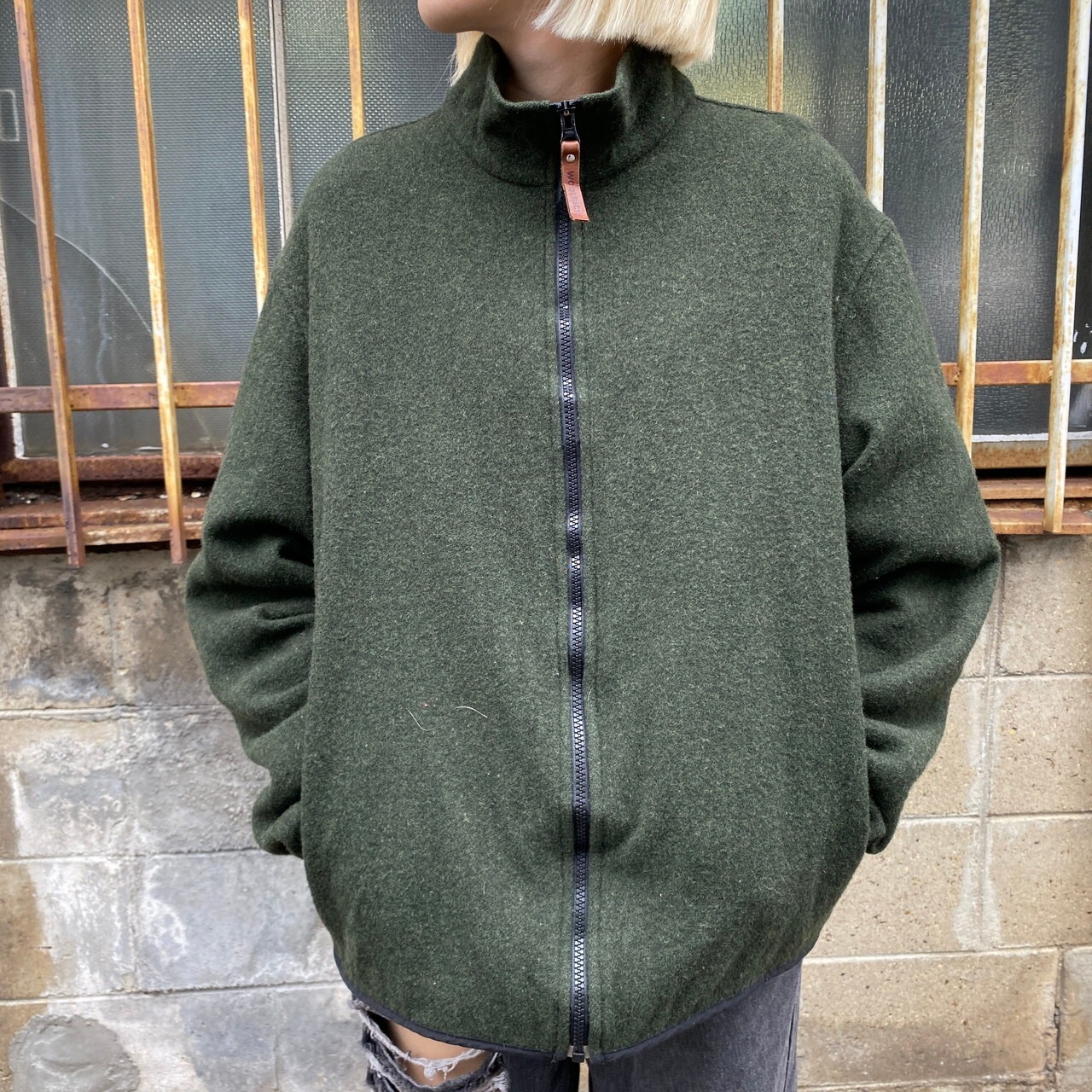 WOOLRICH ウールリッチ ウール フリースジャケット メンズM相当 古着 
