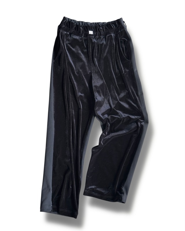 GEN IZAWA / Velours & sweat switch pants (black)