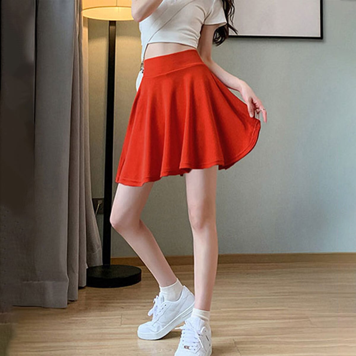 サーキュラースカート レディース ミニスカート 韓国 おしゃれ 大人 かわいい きれいめ シンプル 無地 春夏 ダンス 涼しい ウエストゴム 大人可愛い 大人女子