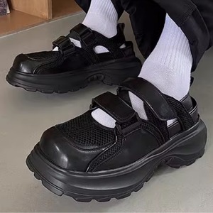 ベルクロメッシュサンダル厚底スポーツサンダル　0615