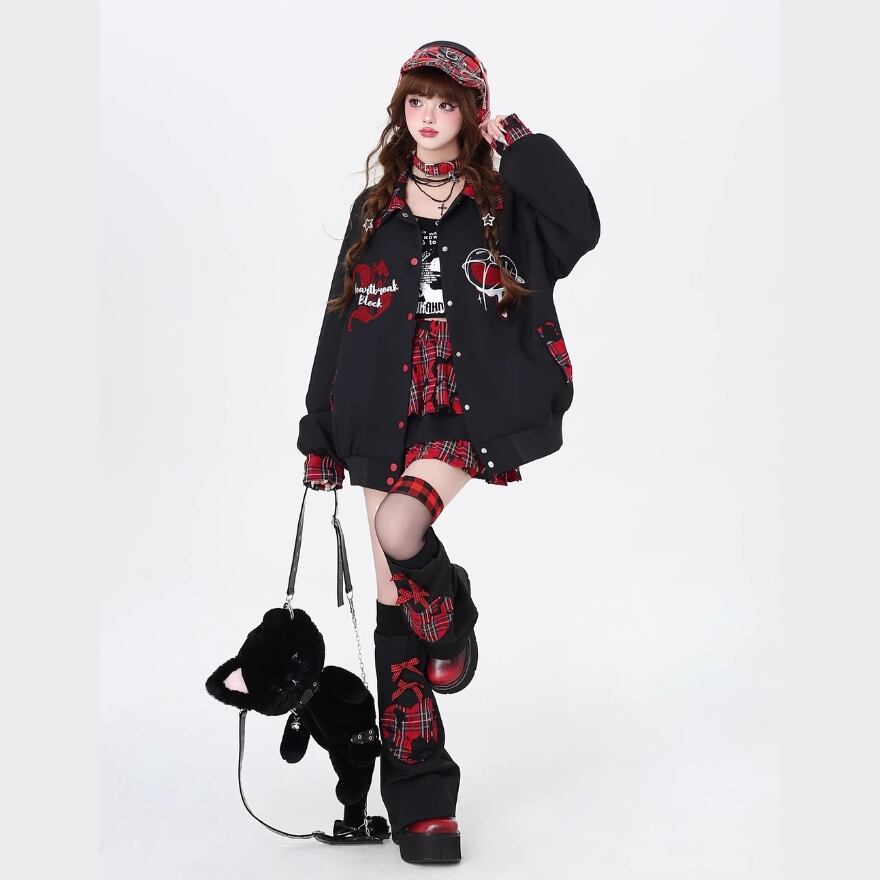 ブラック パープル ゲーミング サブカル 服 オーバーサイズ