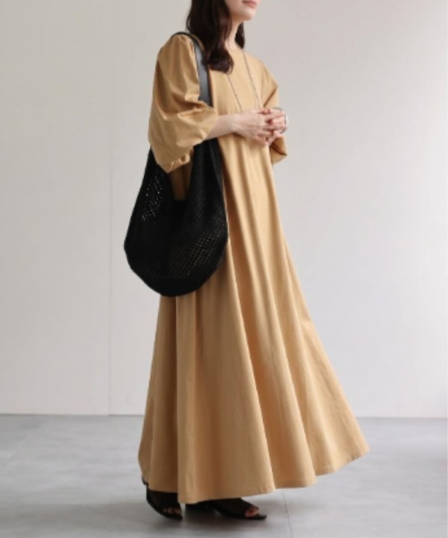 【接触冷感】バルーンスリーブTeeワンピース【w-30423】.