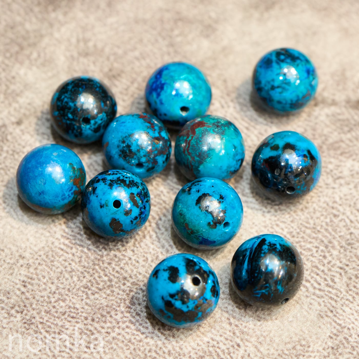 クリソコラ【11mm/AAA/ペルー産 】ビーズ/一粒売り