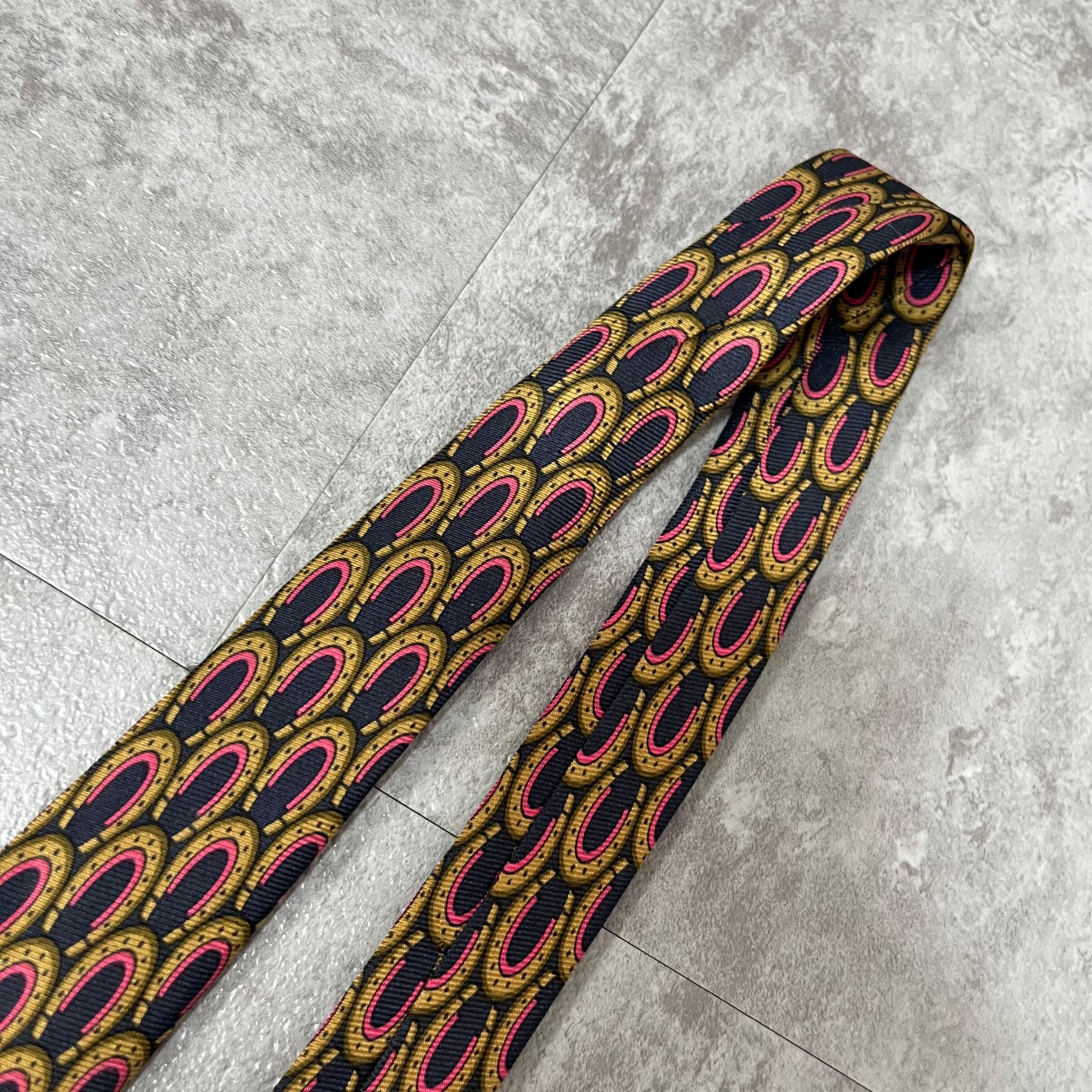 GUCCI】馬蹄柄ネクタイ ネイビー オールドグッチ | 古着屋lunicネクタイ店