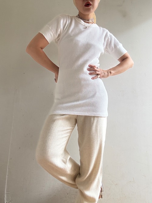 60-70s Vintage Short Sleeves Thermal Top