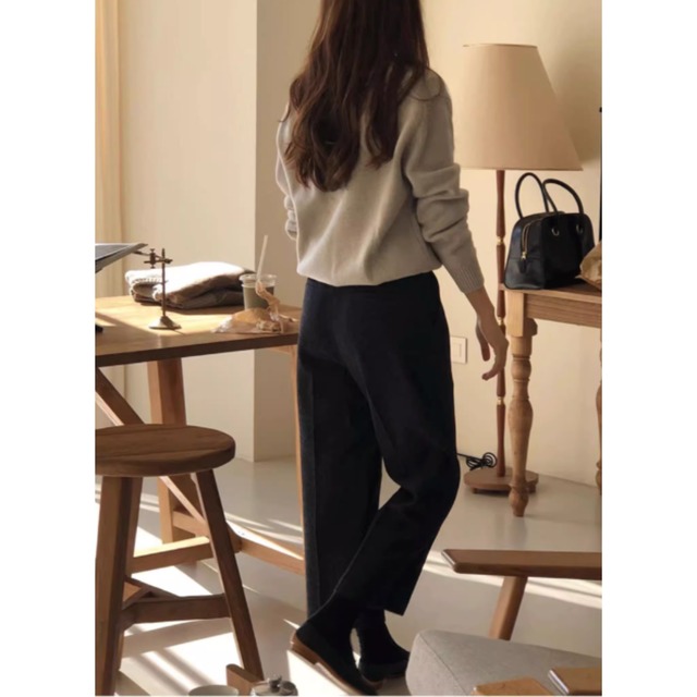 【センタープレスハイウエストパンツ】P00731