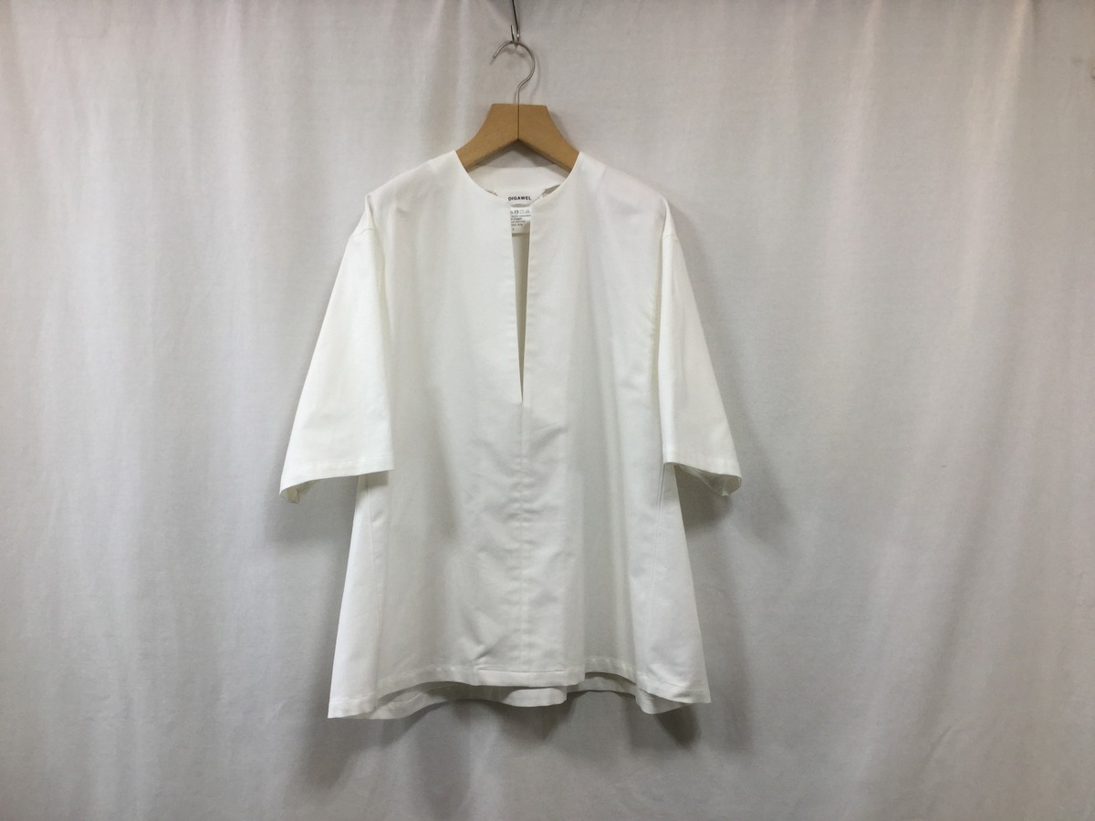 DIGAWEL”V-NECK P/O S/S SHIRT WHITE” | Lapel online store