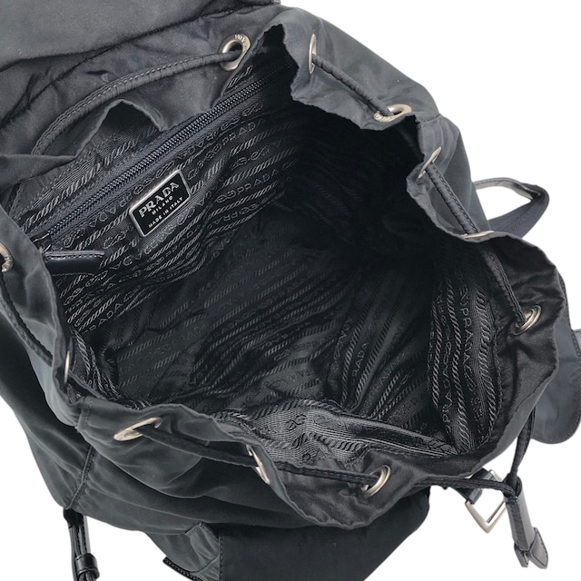PRADA プラダ バックパック ブラック トライアングルロゴ ナイロン ダブルポケット リュック vintage ヴィンテージ オールド 3pvjac