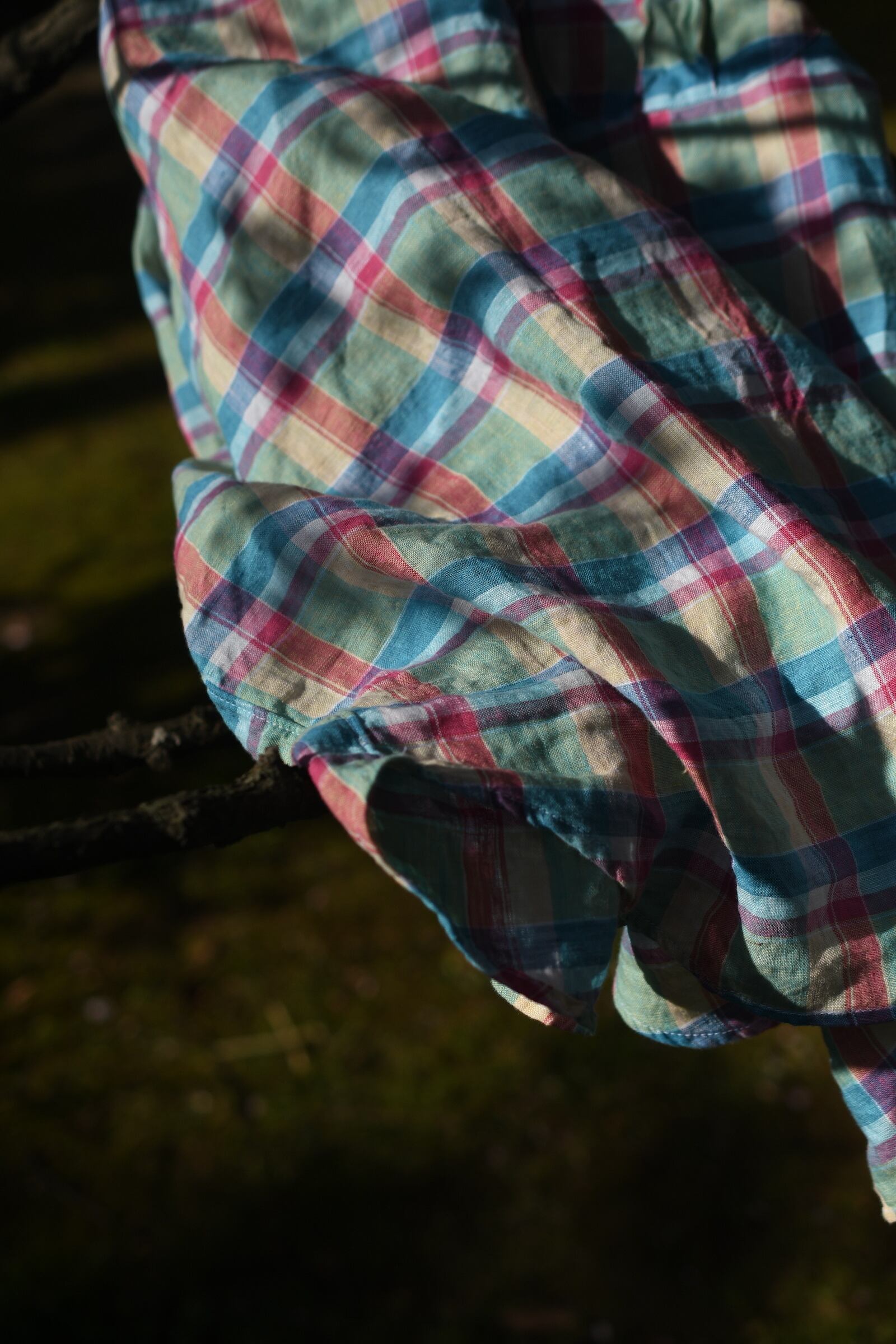 INDIVIDUALIZED SHIRTS / Ex Linen pullover shirt (Green Plaid