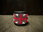 SATANTA サタンタ BEADS LEATHER RING  SLR-002 Union Jack Red