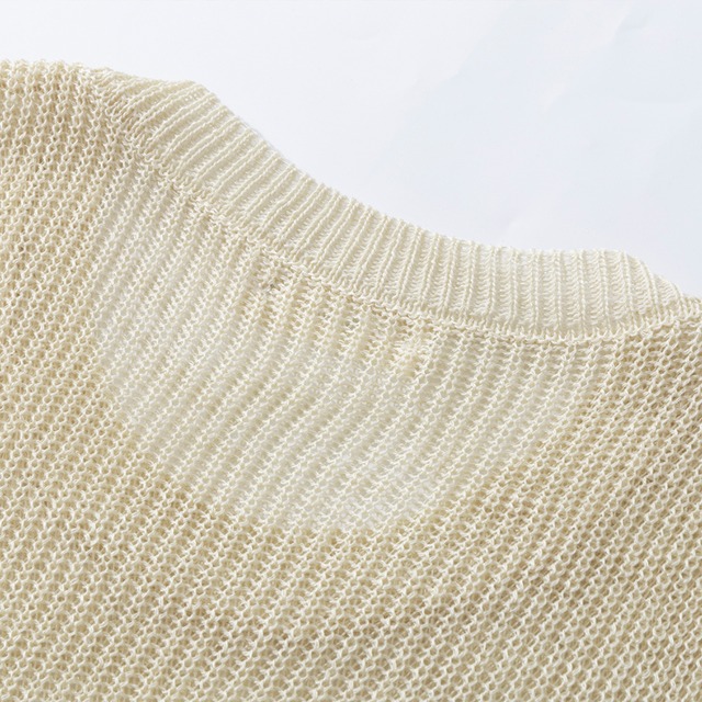 back cross open-knit sleeveless top L0553