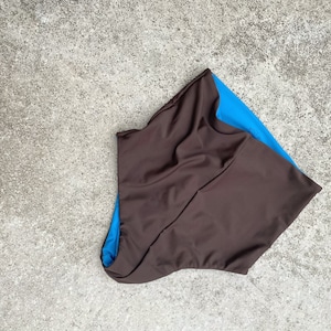 -super high-waist BOTTOM-  (BROWN×BLUE)