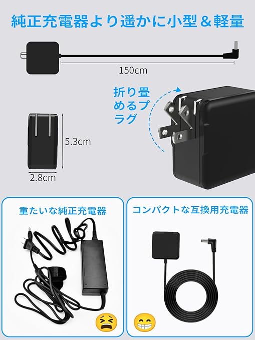 Dalugo HP用 ACアダプター 65W 45W 19.5V 3.33A HP 電源アダプター