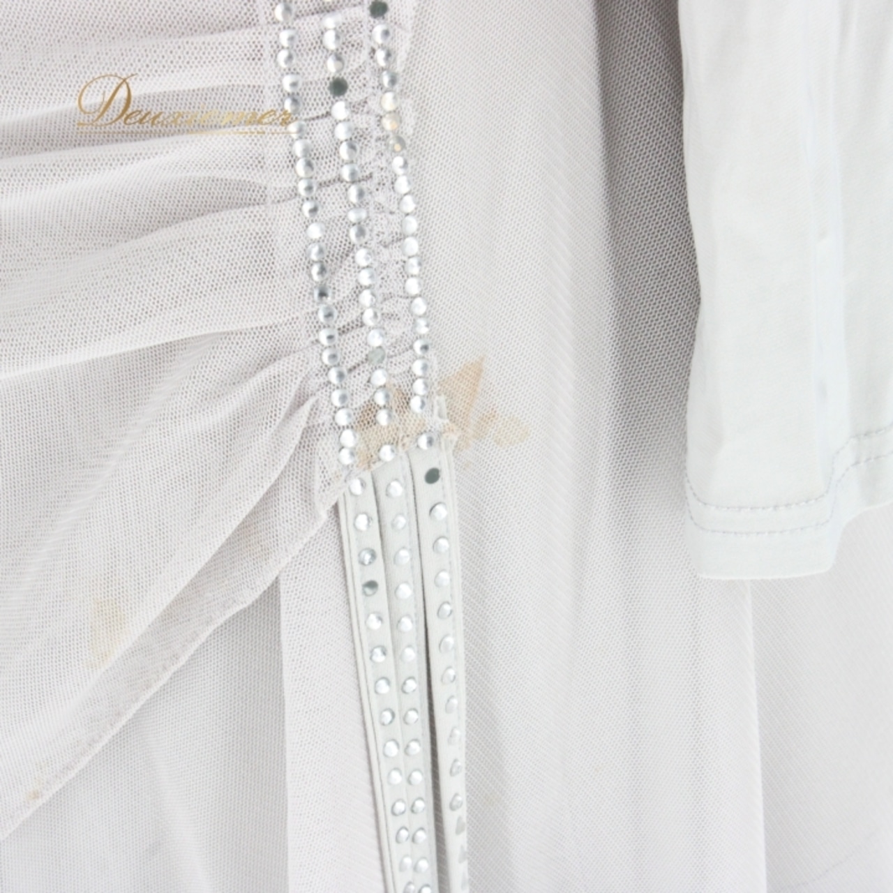 社交ダンス 衣装 スタンダード 上下セット ツーピース レッスンウェア パーティ衣装 Create-Sun クリエイトサン ラインストーン グレイ系 上質 ライトグレー 伸縮性 ウエストゴム ポリエステル フォーマル ダンスウェア ショー衣装 発表会 レッスン用 レディース おしゃれ セットアップ