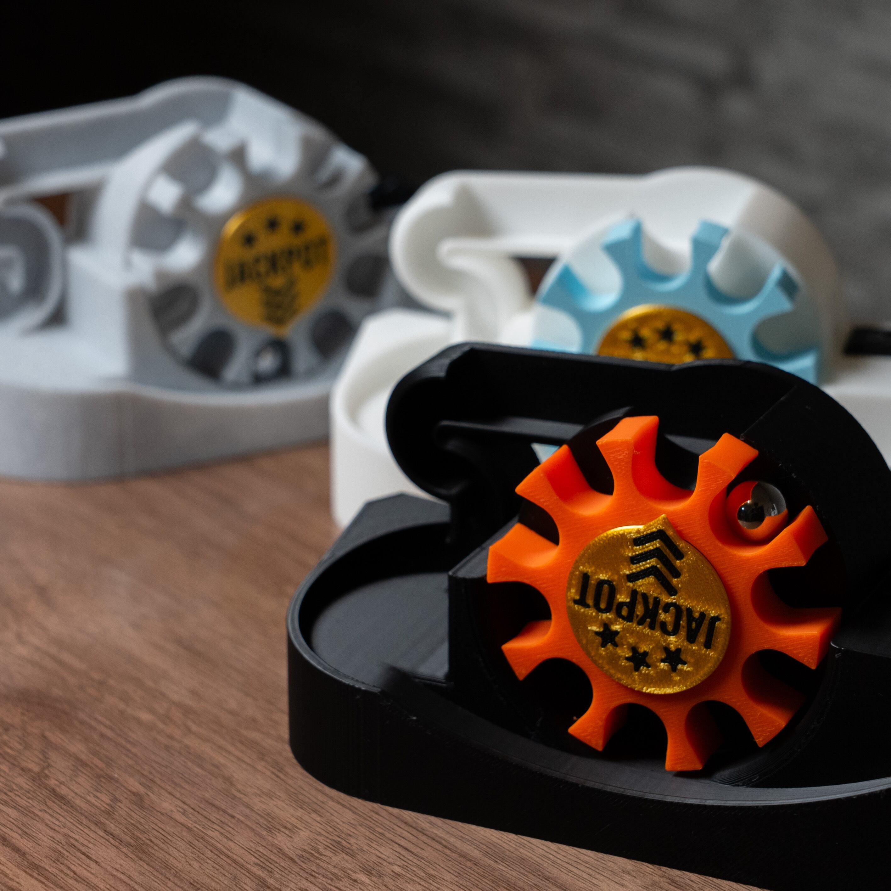 ルーレット　抽選機　LEDライト付き メダルゲーム風 ルーレット抽選機 - JACKPOT ROTOR ブラック/オレンジ