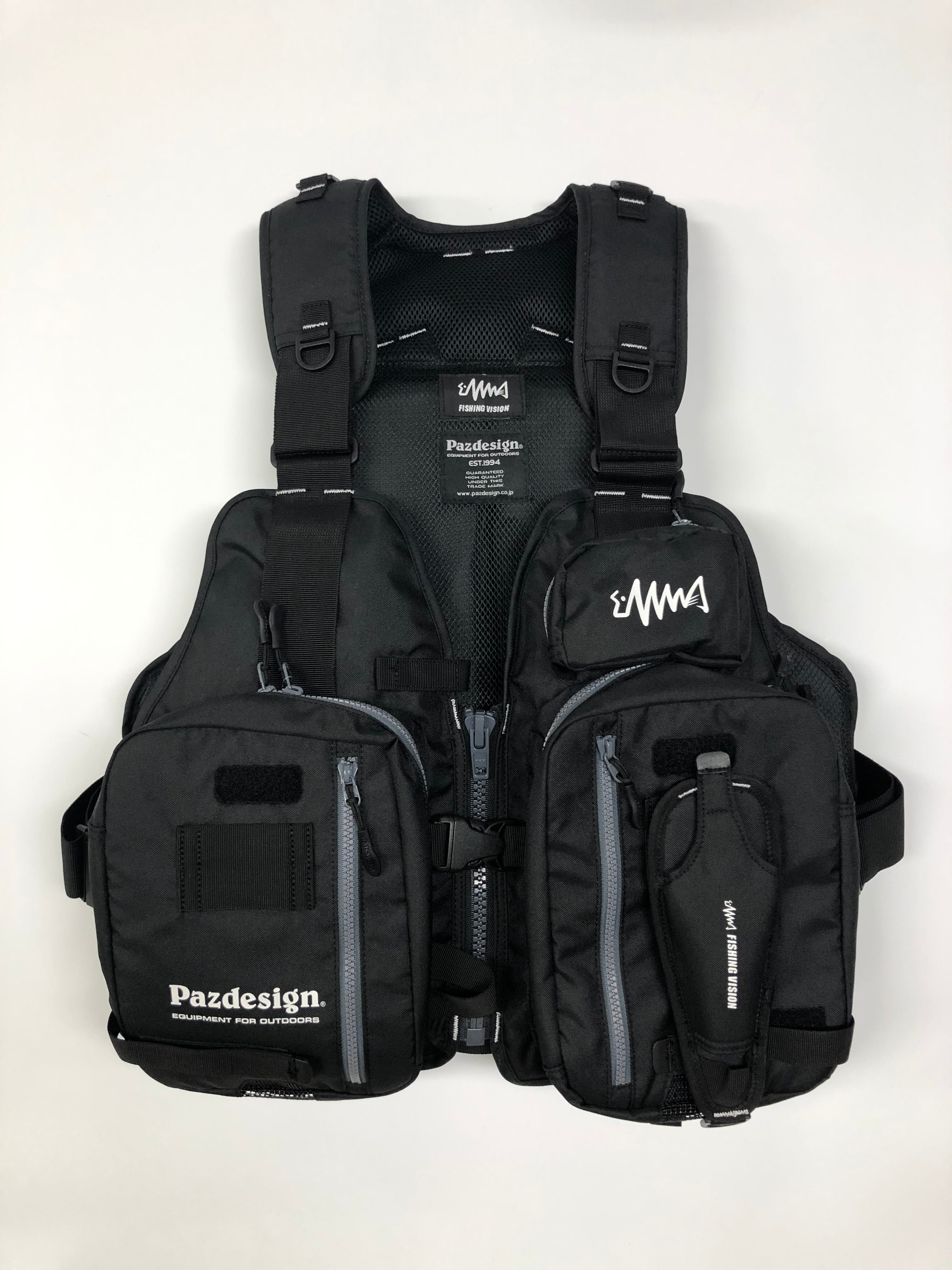 Pazdesign×釣りビジョン フローティングベスト XV(ブラック) | 釣り