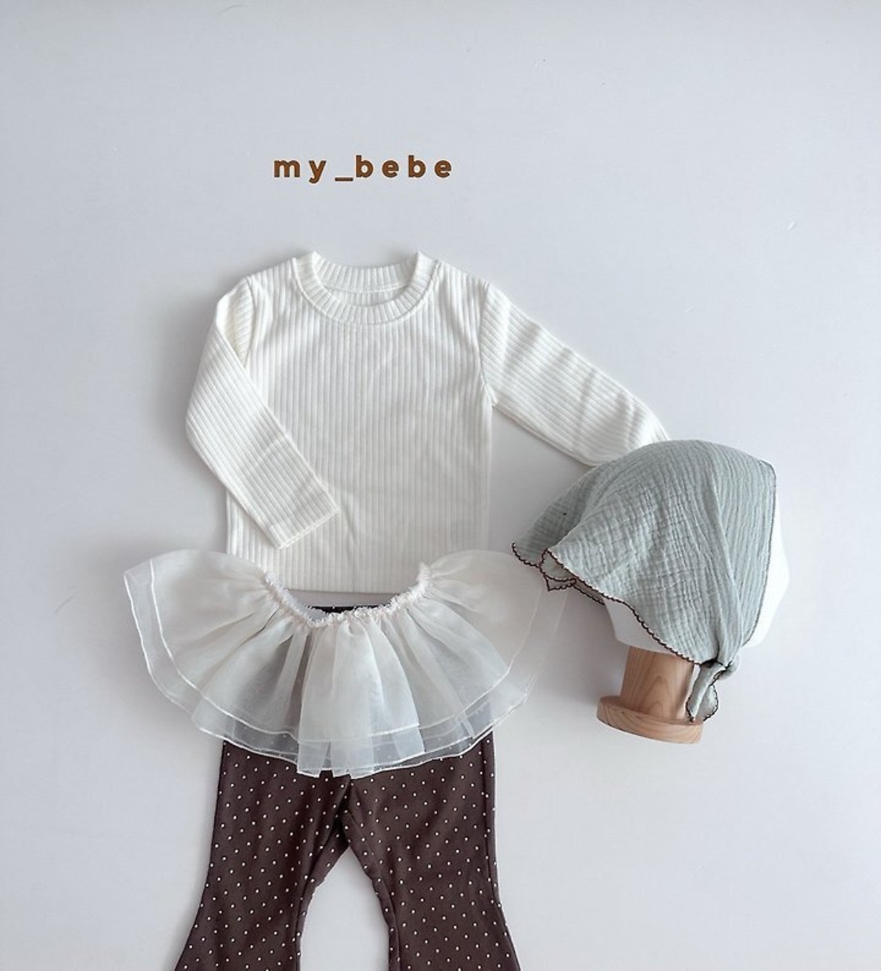 韓国子供服 / Mybebe / シャーレイヤード *ONESIZE*