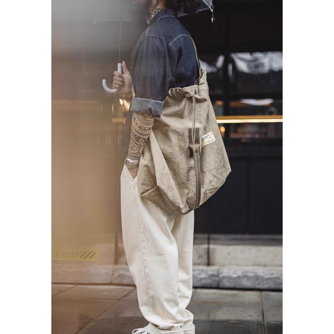 ビッグサイズ巾着ショルダーバッグ 10099