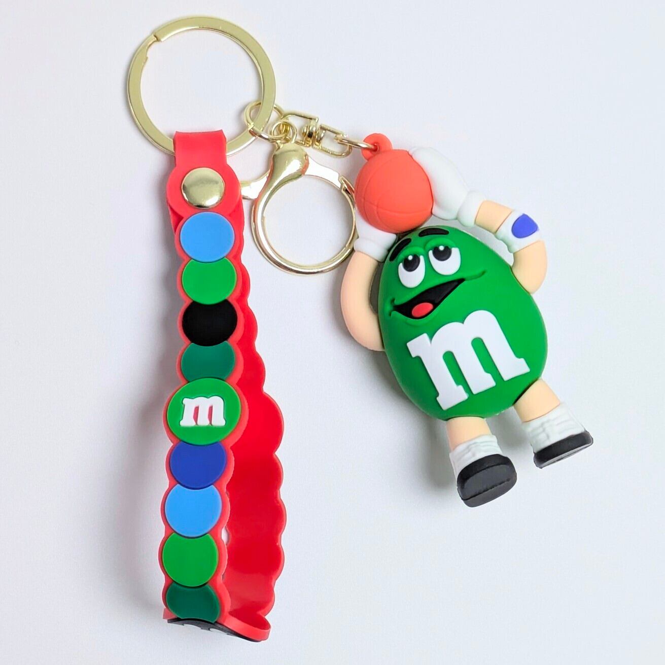 【 m&m's  ( エムアンドエムズ )  】3D Rubber KeyHolder / 3Dラバーキーホルダー バスケットボール / GREEN〚アメリカン雑貨 アメトイ〛