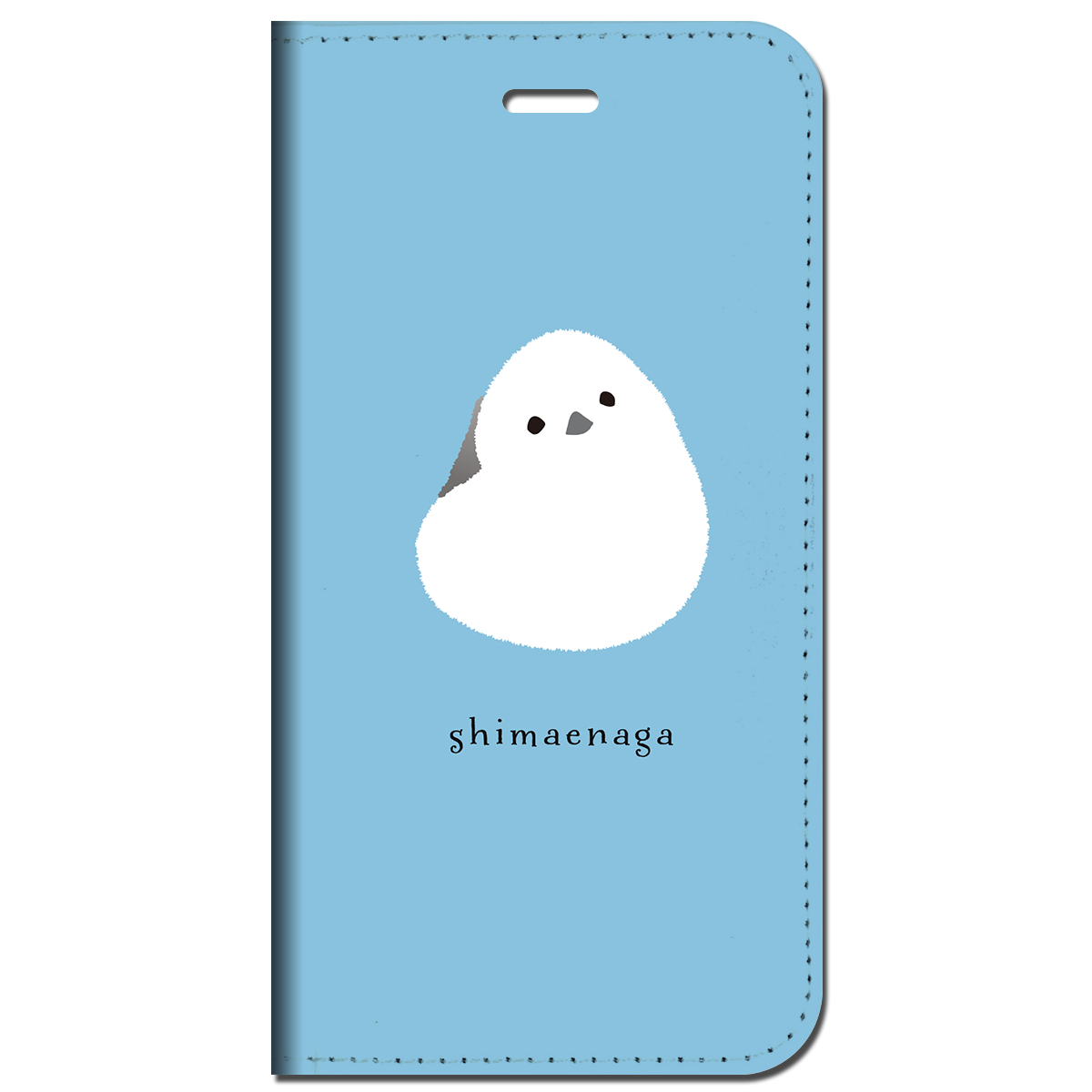 iPhone対応 スマホ 手帳型ケース 振り向き シマエナガ イラスト 鳥キュート デザイナーズ 動物 【iPhone16 / iPhone16e / iPhoneSE 他 iPhone各機種対応】 st71