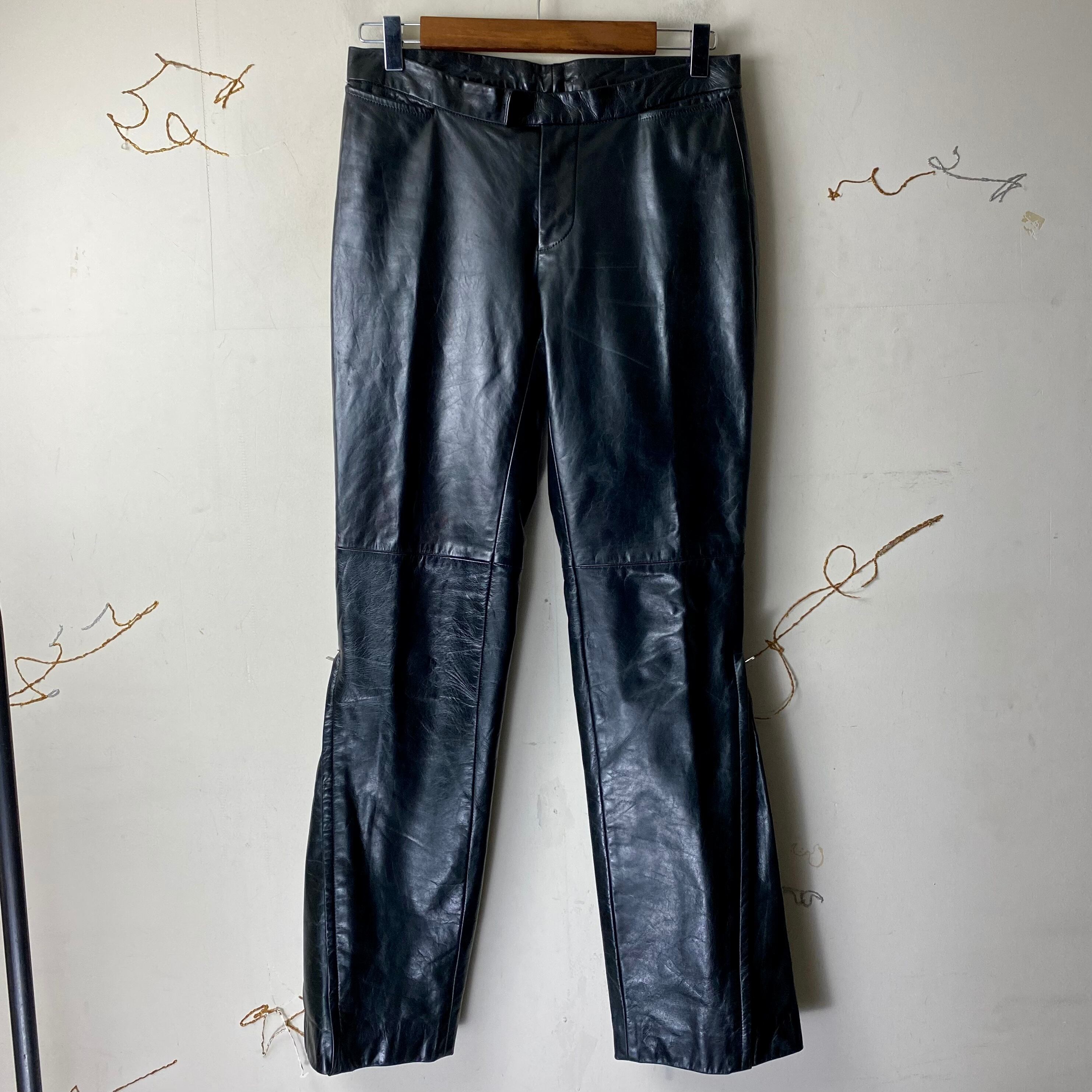 COSTUME NATIONAL HOMME black leather pants | NOIR ONLINE