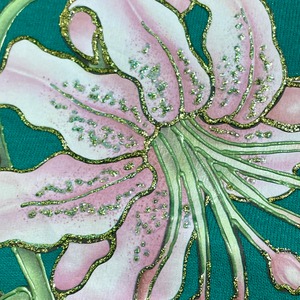 JERZEES 80s USA製 スウェットシャツ トレーナー カワイイ系 ラメ 花 ラグラン エメラルドグリーン SWEATSHIRTS XL ヴィンテージ US古着