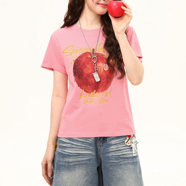ビッグアップルグラフィックレタリングTシャツ 2col R02490