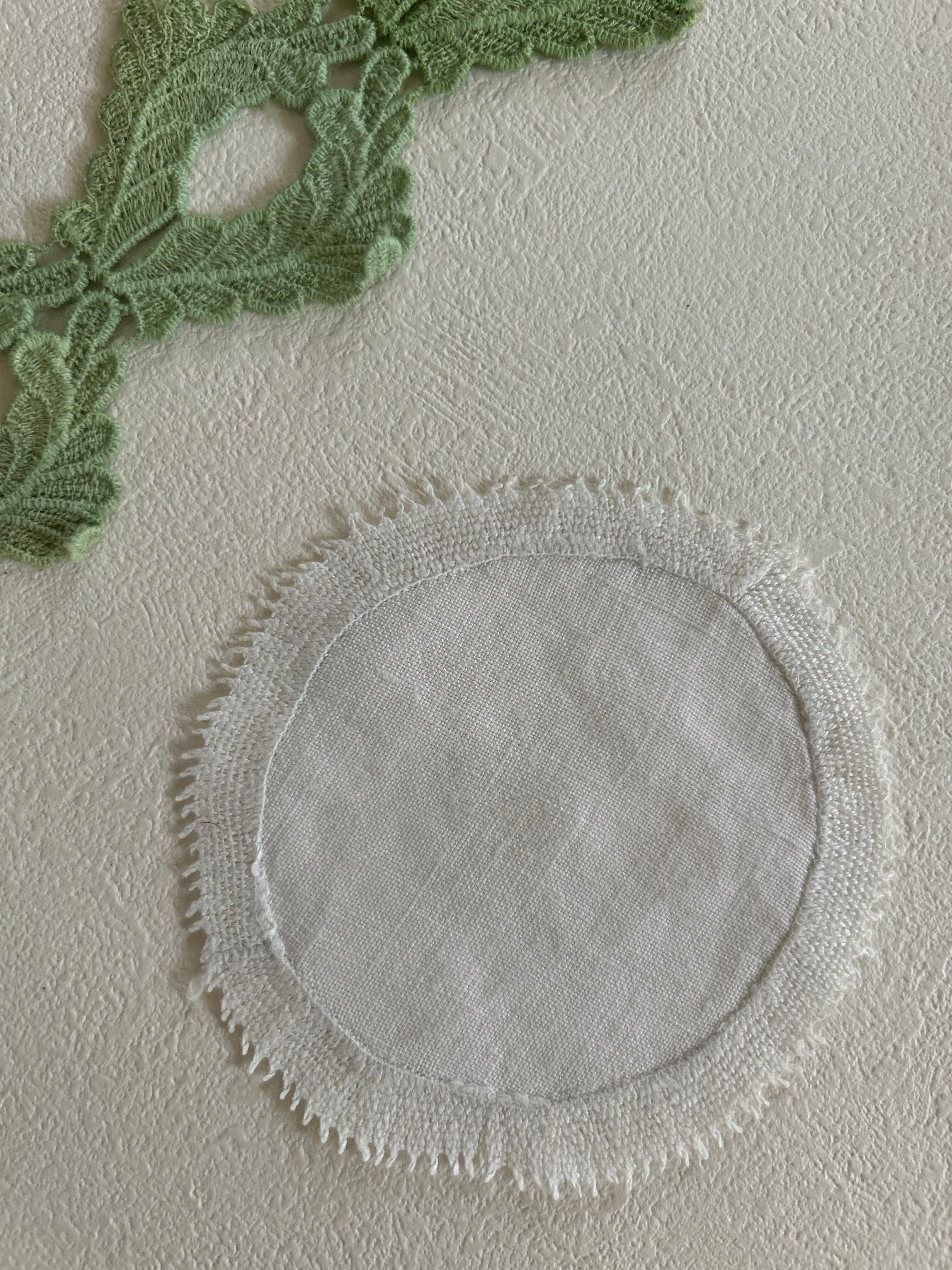 フランスアンティーク ミニドイリー シンプルドイリー 敷物 ハンドメイドパーツ