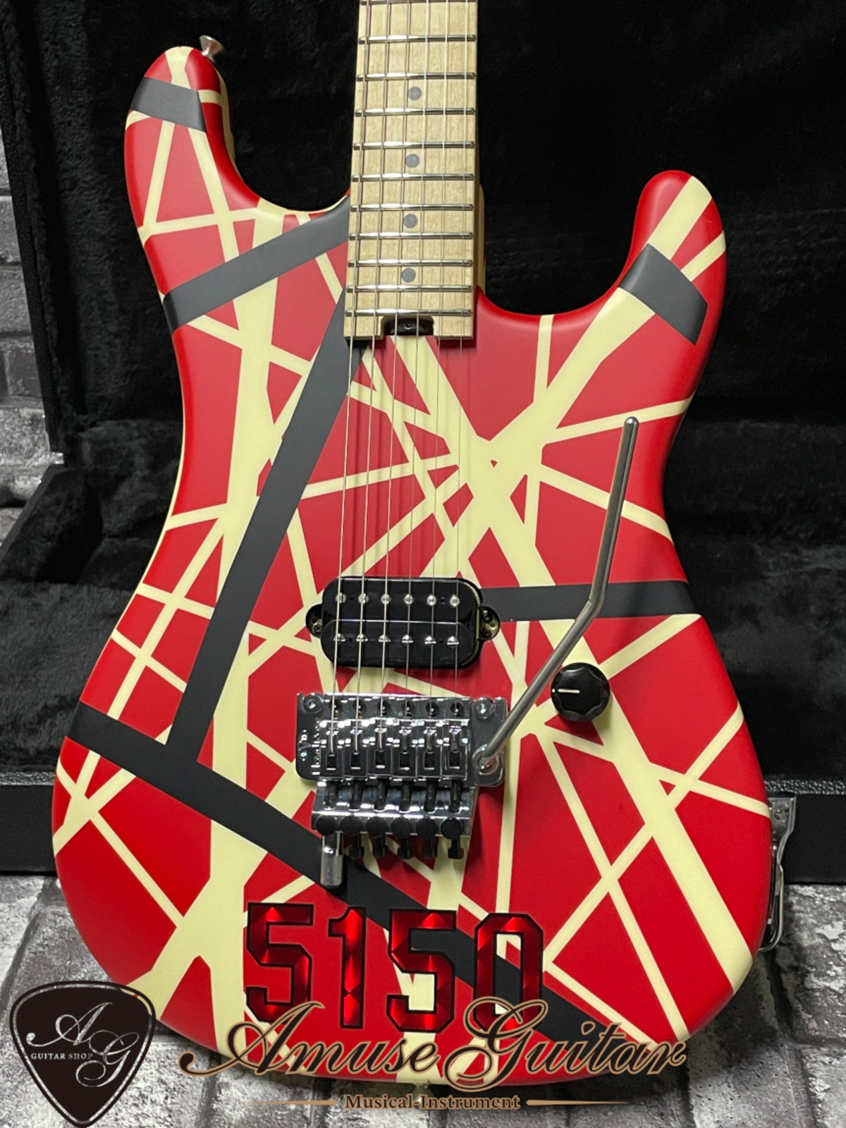 EVH Striped Series 5150 Red with Black & White Stripes 2017年製 