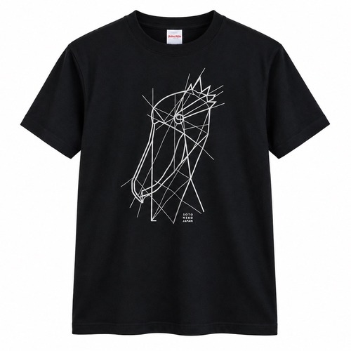 ハシビロコウ ラインアートTシャツ｜ブラック