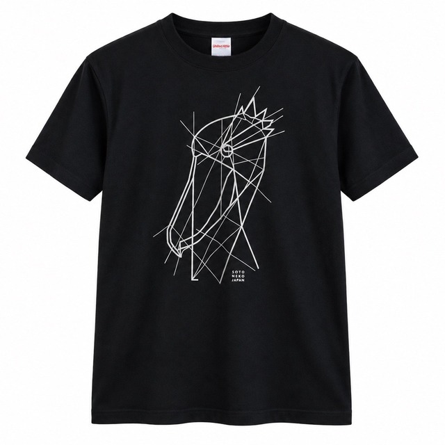 ハシビロコウ　線画Tシャツ（色/デニム）