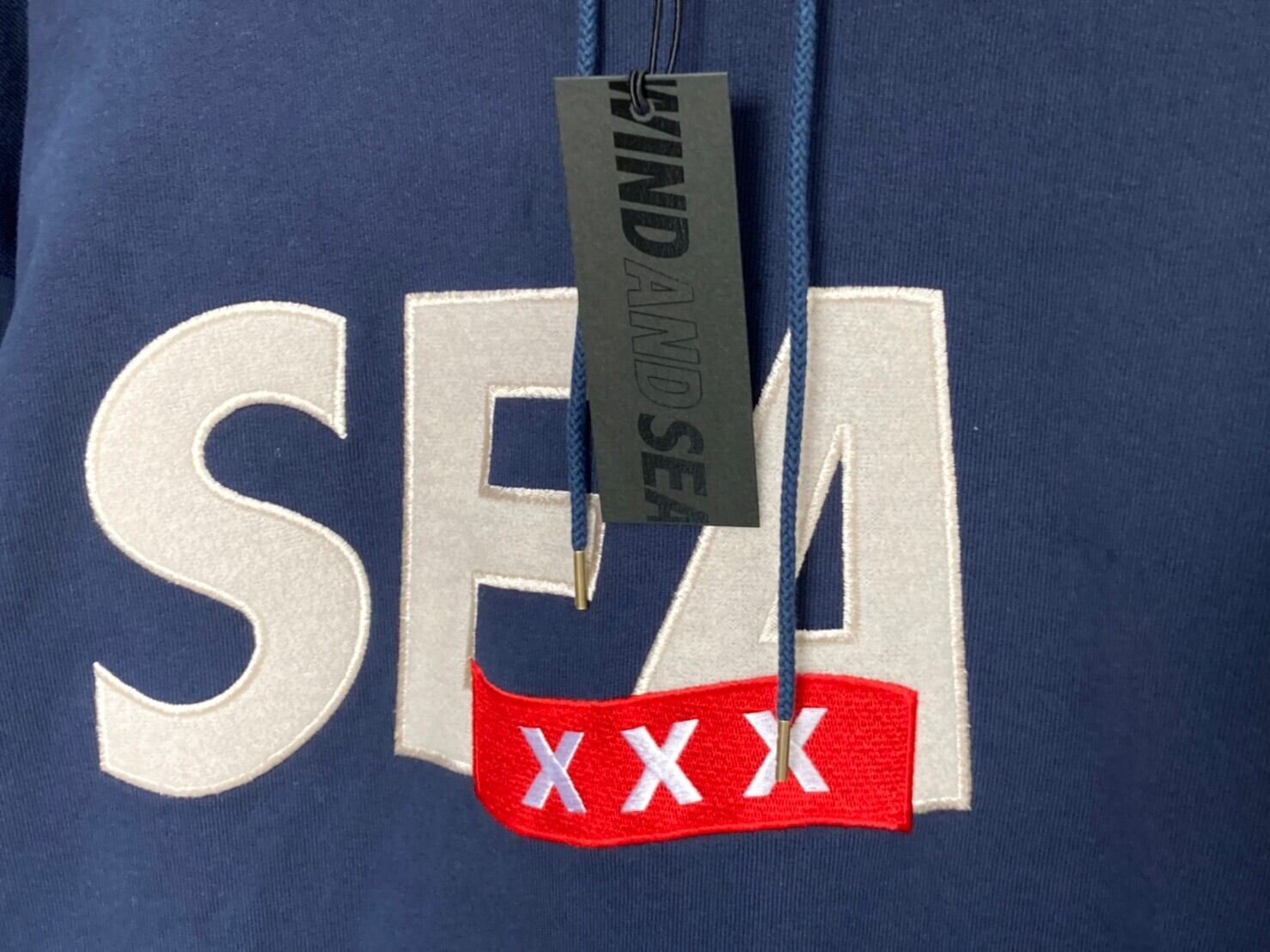 WIND AND SEA × GOD SELECTION XXX WDS HOODIE WDS-XXX-21A-02 XL NAVY 