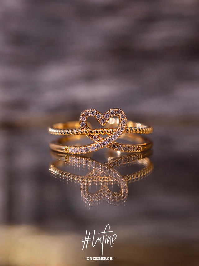 【#lufine】heart stone ring  #8