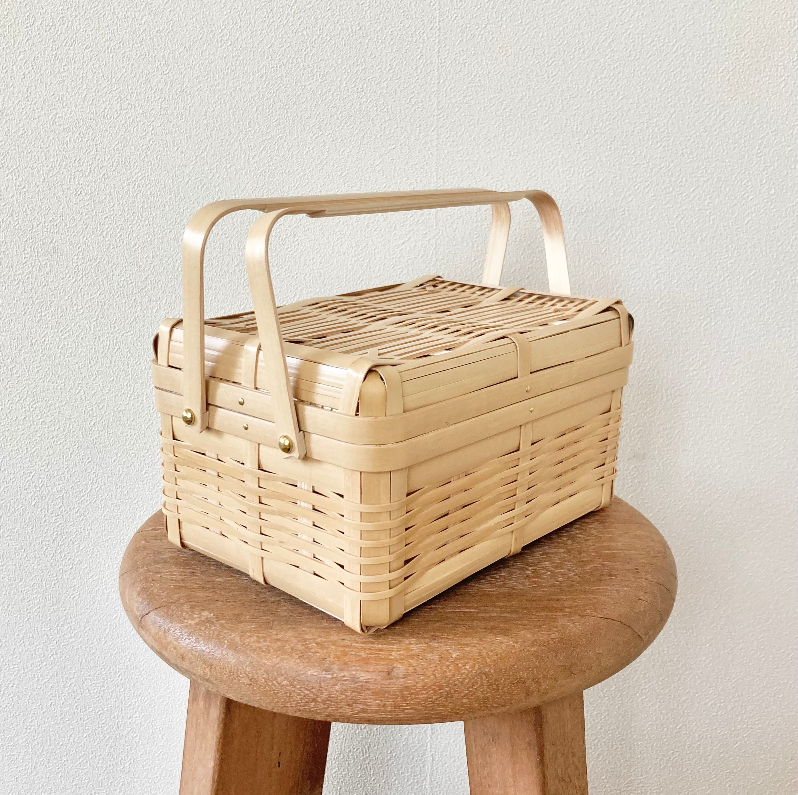 竹製角型バスケット【特大（蓋つき）】 | 竹かごの店 かご屋 by 有製咲処